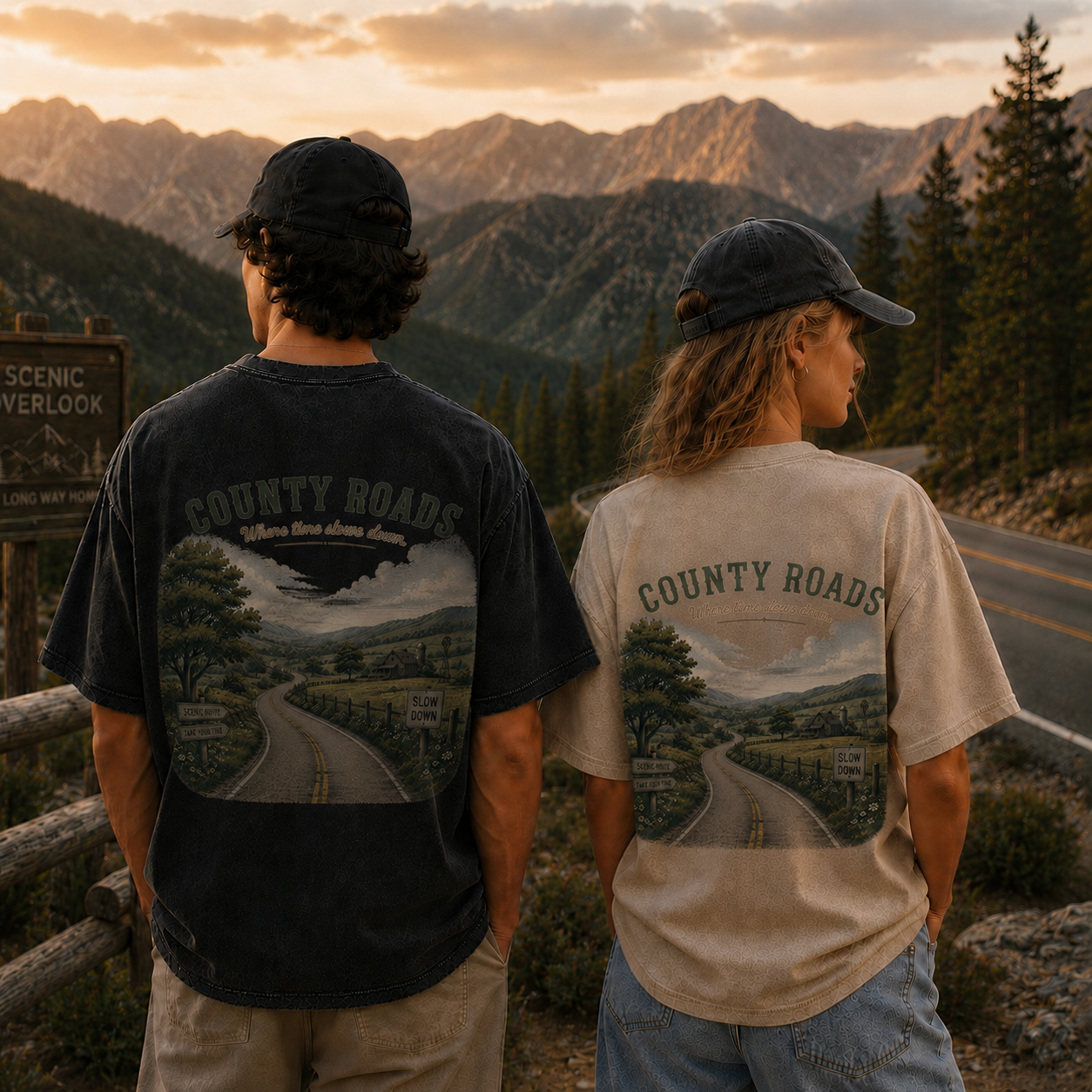 Where the Quiet Roads Lead Vintage Washed T-Shirt