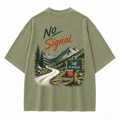 No Signal Mountain Escape Vintage Washed T-Shirt