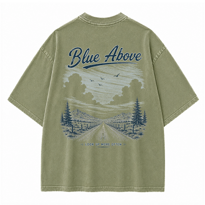 Blue Above Beyond the Horizon Vintage Washed T-Shirt