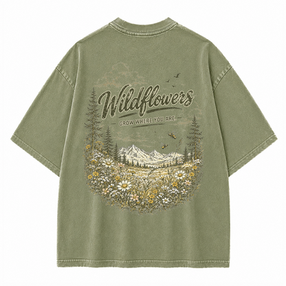 Wildflowers Beyond the Pines Vintage Washed T-Shirt