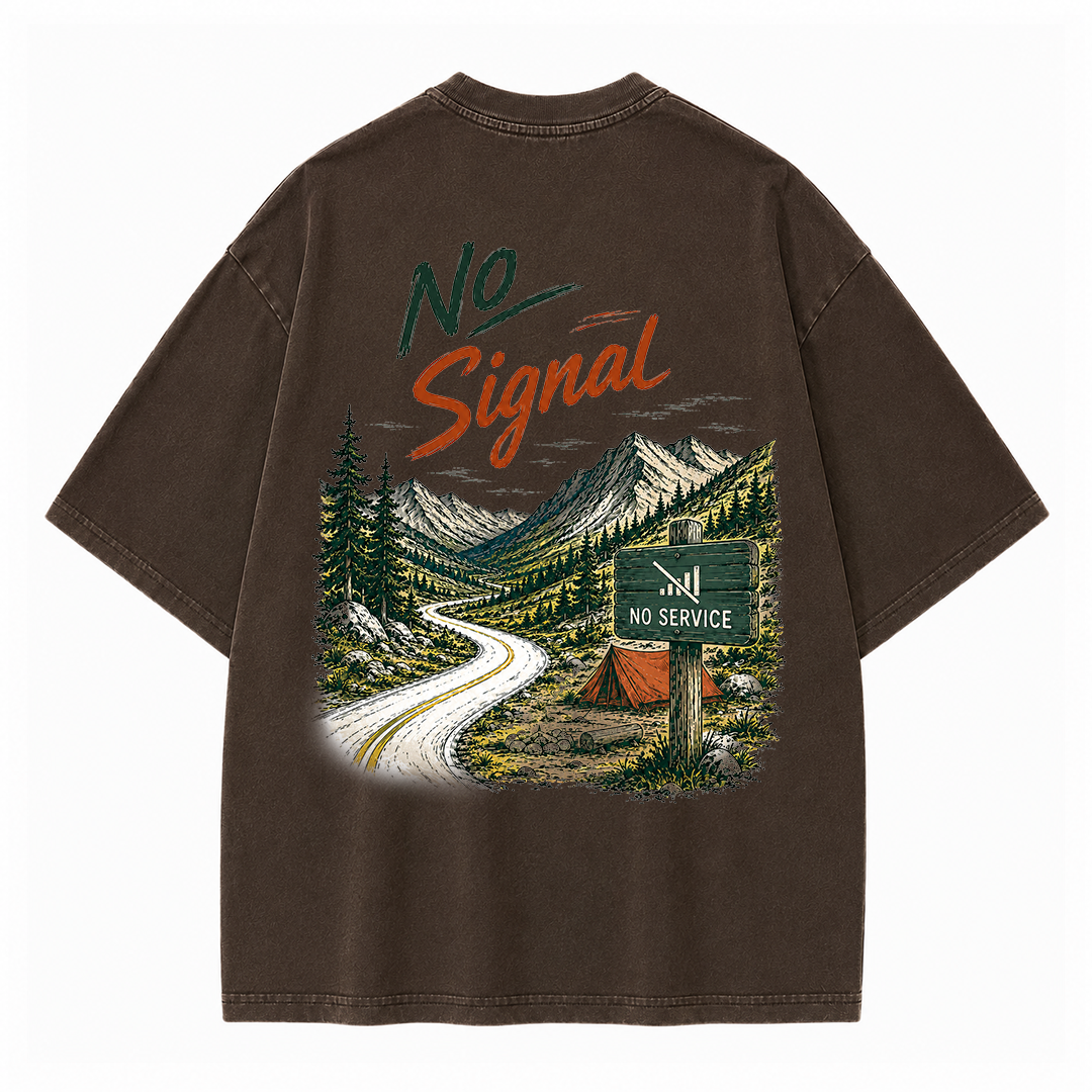 No Signal Mountain Escape Vintage Washed T-Shirt