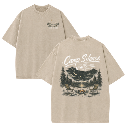 Camp Silence Under the Night Sky Vintage Washed T-Shirt