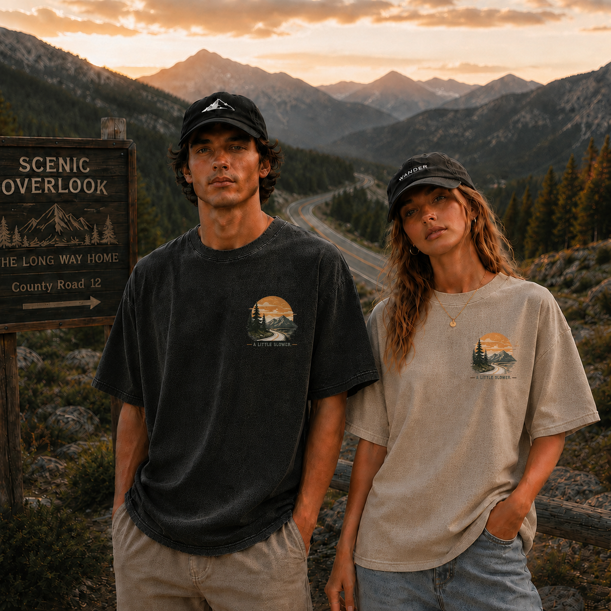 Backroads Vintage Washed Graphic T-Shirt