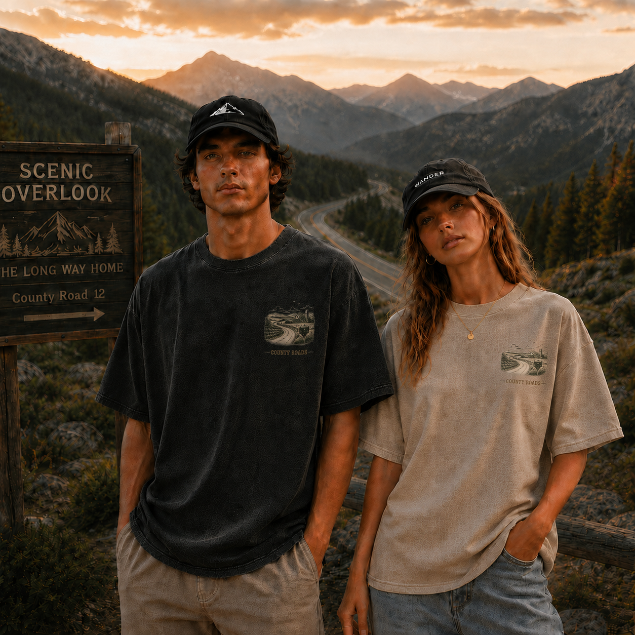 Where the Quiet Roads Lead Vintage Washed T-Shirt
