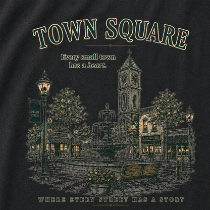 Historic Town Square Graphic Vintage Washed T-Shirt