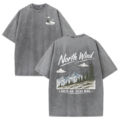 North Wind Through Alpine Peaks Vintage Washed T-Shirt