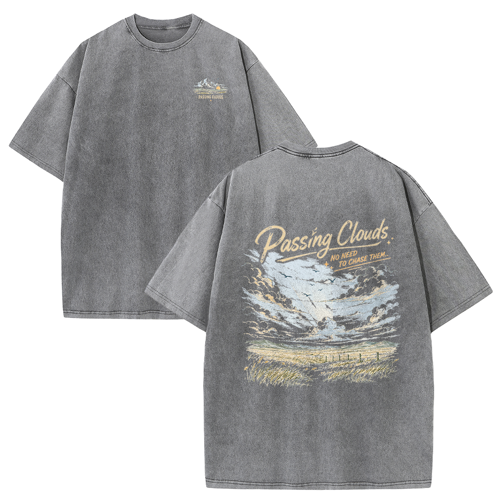 Passing Clouds Across Open Fields Vintage Washed T-Shirt