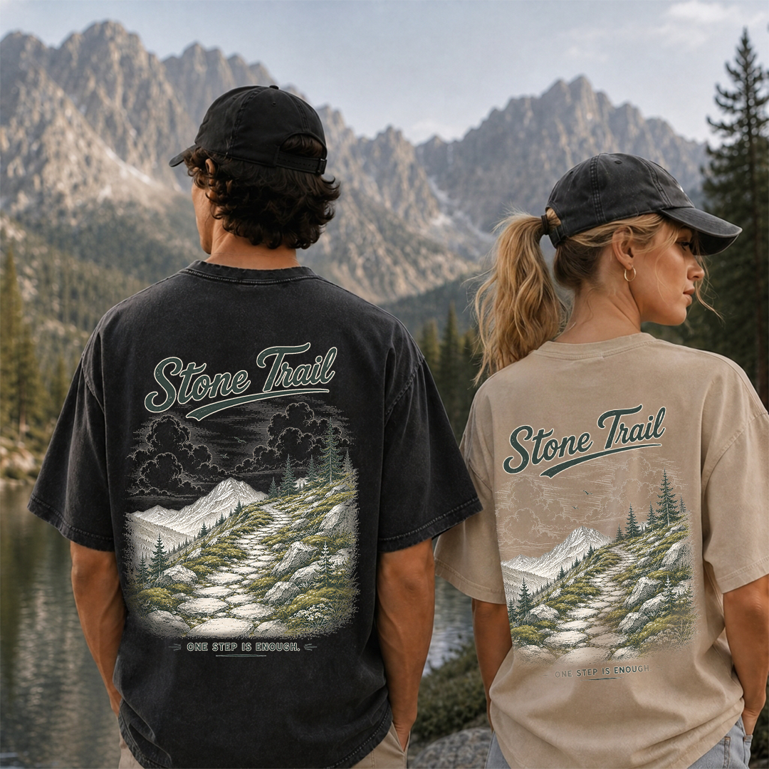 Stone Trail Beneath Quiet Peaks Vintage Washed T-Shirt