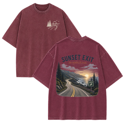 Where the Road Meets the Sunset Vintage Washed T-Shirt