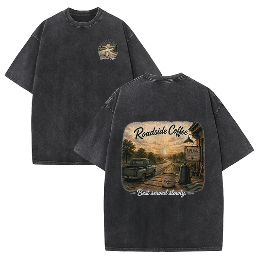 Roadside Coffee Stop Vintage Washed T-Shirt