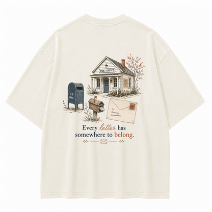 Vintage Post Office Graphic Vintage Washed T-Shirt