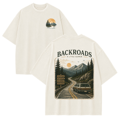 Backroads Vintage Washed Graphic T-Shirt