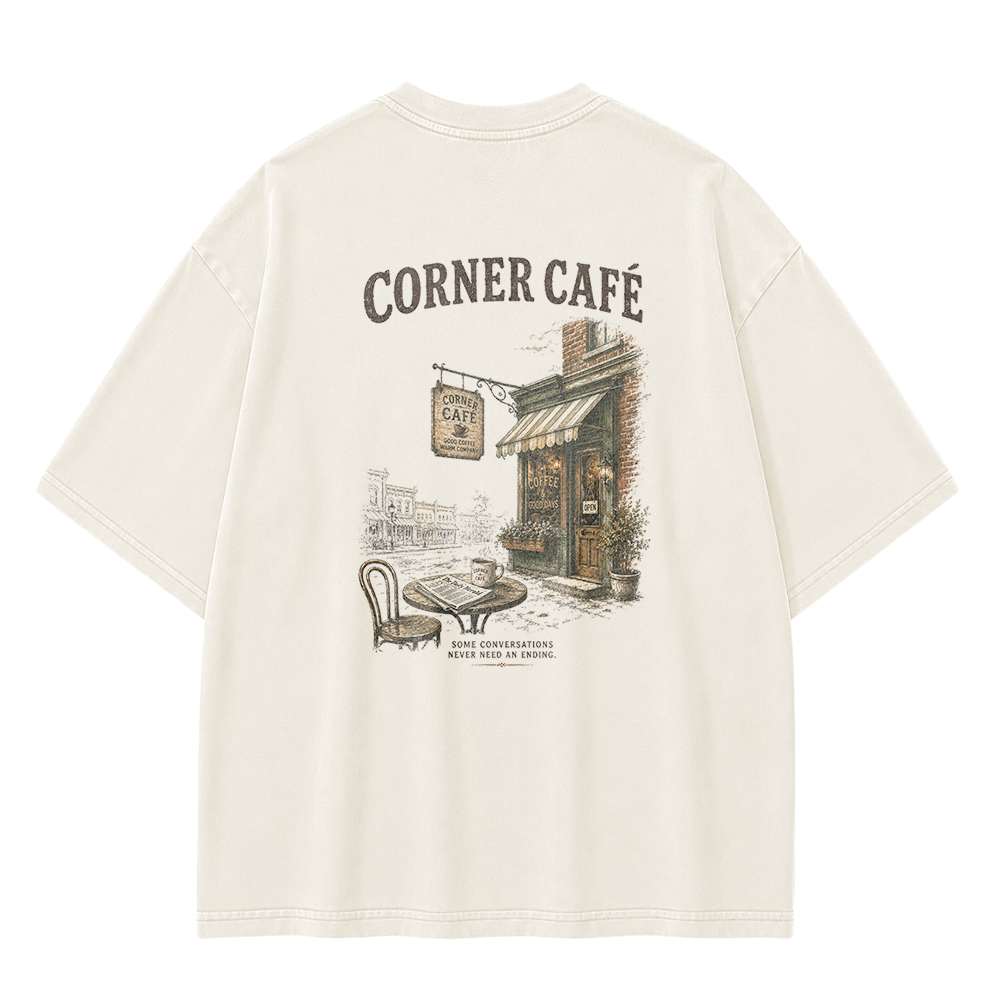 Morning Coffee Graphic Vintage Washed T-Shirt