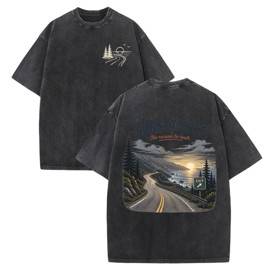 Where the Road Meets the Sunset Vintage Washed T-Shirt