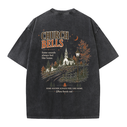 Church Bells Graphic Vintage Washed T-Shirt
