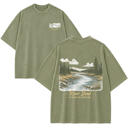 River Bend Through the Pines Vintage Washed T-Shirt