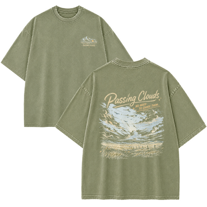 Passing Clouds Across Open Fields Vintage Washed T-Shirt