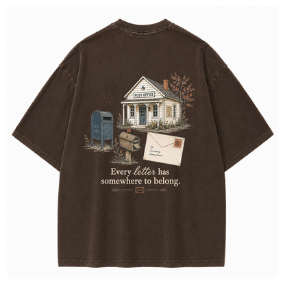 Vintage Post Office Graphic Vintage Washed T-Shirt