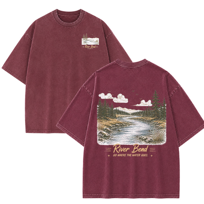 River Bend Through the Pines Vintage Washed T-Shirt