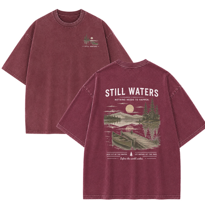 Still Waters by the Lakeside Vintage Washed T-Shirt