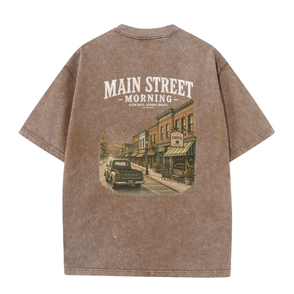 Main Street Morning Vintage Washed Graphic T-Shirt