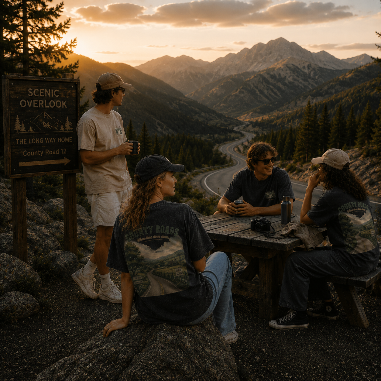 Where the Quiet Roads Lead Vintage Washed T-Shirt