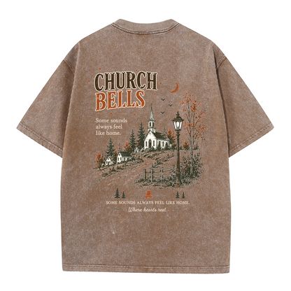 Church Bells Graphic Vintage Washed T-Shirt