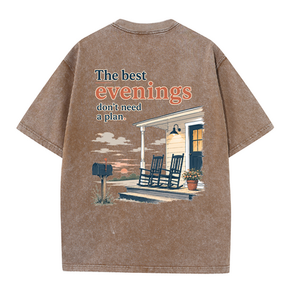 Home at Sunset Graphic Vintage Washed T-Shirt