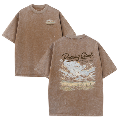 Passing Clouds Across Open Fields Vintage Washed T-Shirt