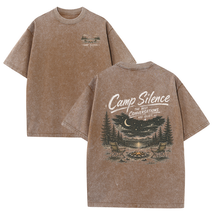 Camp Silence Under the Night Sky Vintage Washed T-Shirt