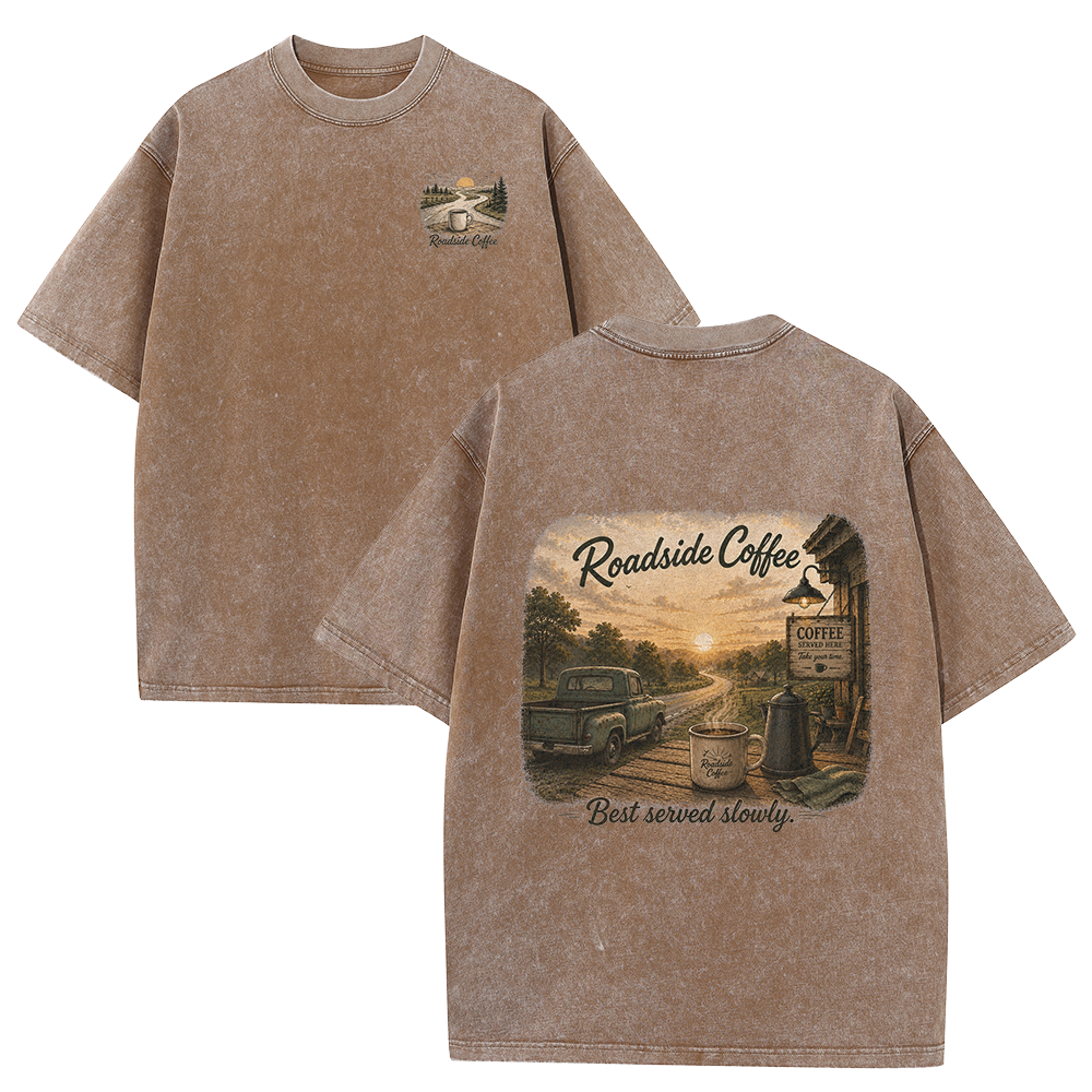 Roadside Coffee Stop Vintage Washed T-Shirt