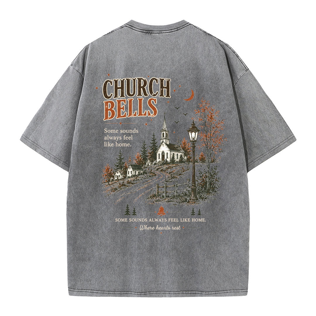 Church Bells Graphic Vintage Washed T-Shirt