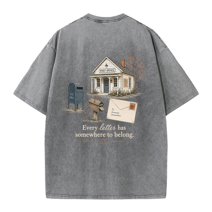 Vintage Post Office Graphic Vintage Washed T-Shirt