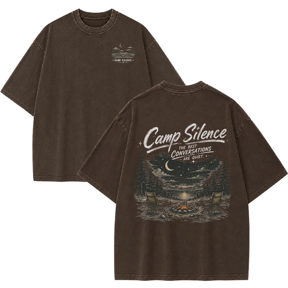 Camp Silence Under the Night Sky Vintage Washed T-Shirt