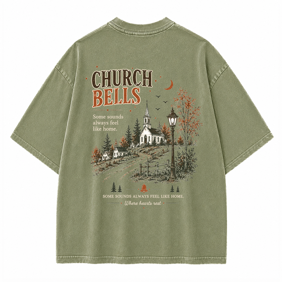Church Bells Graphic Vintage Washed T-Shirt