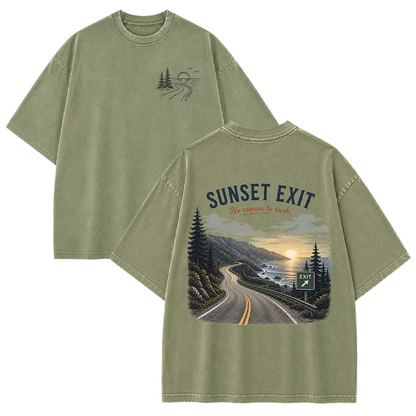 Where the Road Meets the Sunset Vintage Washed T-Shirt