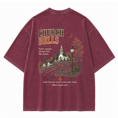 Church Bells Graphic Vintage Washed T-Shirt