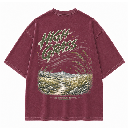 High Grass Across Quiet Fields Vintage Washed T-Shirt