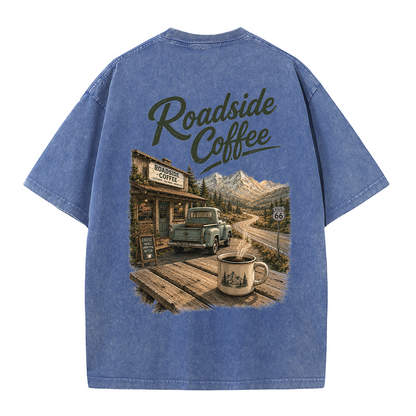 Roadside Coffee Mountain Stop Vintage Washed T-Shirt