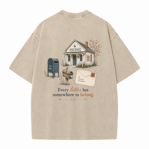 Vintage Post Office Graphic Vintage Washed T-Shirt