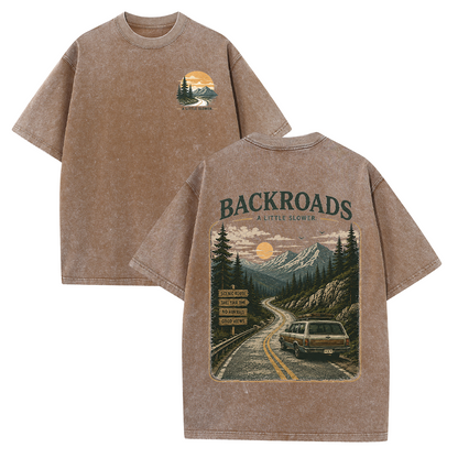 Backroads Vintage Washed Graphic T-Shirt