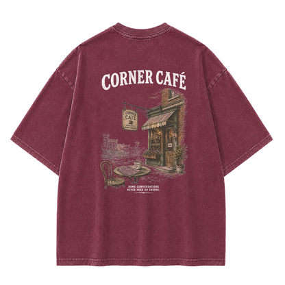 Morning Coffee Graphic Vintage Washed T-Shirt