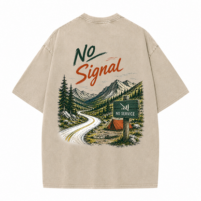 No Signal Mountain Escape Vintage Washed T-Shirt