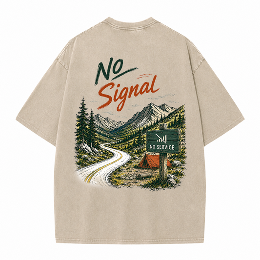 No Signal Mountain Escape Vintage Washed T-Shirt